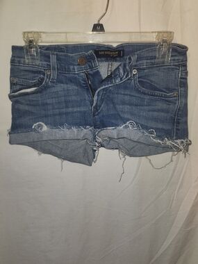 Levi's Junior's Distressed Blue Denim Cutoff Shorts